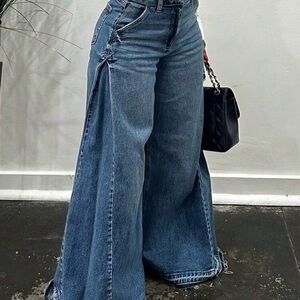 Chic Blue Wide Leg Jeans
